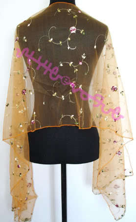 Lovely Scarf / Shawl, Embroidered Lacework