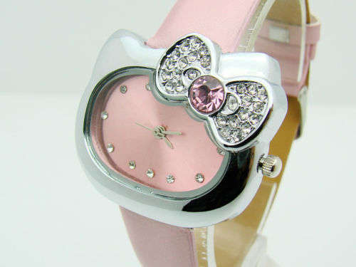 Hello Kitty Watch Pink, with Crystal Bow