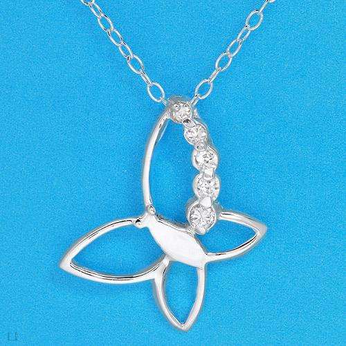 Dazzling Butterfly Necklace in 925 Sterling Silver with cubic Zirconia