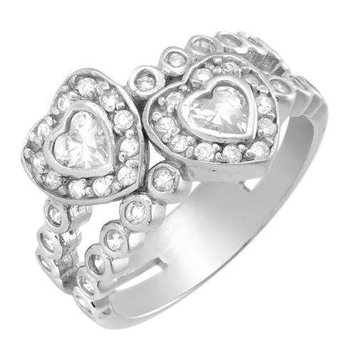 Stunning!! Heart Ring in 925 Sterling Silver with Cubic Zirconia