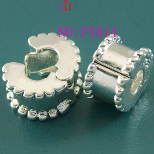 Bead, Silver Plated Stopper Bead "vogue"