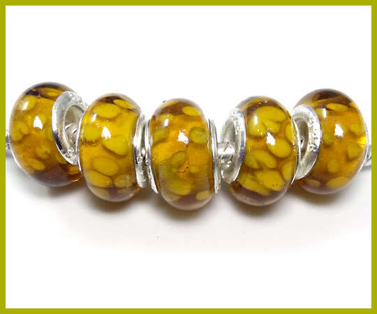 On Special - Bead, Honey Colour - Murano Style  Beads