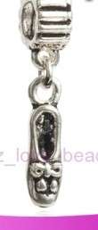Last one - Sterling silver Plated Bead, Dangling Slipper