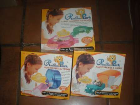 SET of Hamster Accessories Made by Run Run Park: Funhouse & Spiral Slide & Car