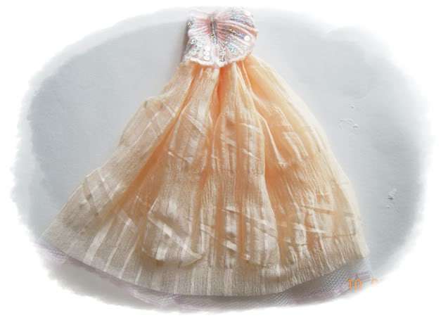 Barbie Clothes, Handmade, Cream Gown