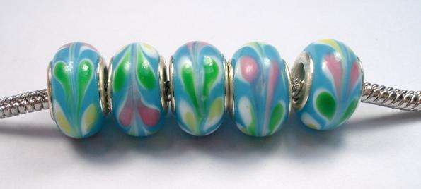 Murano Style Bead, Blue = fits most European Style Charm Bracelets