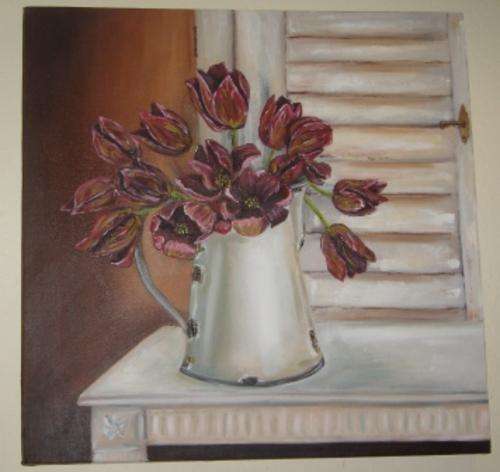 Original Oil Painting "Tulips in Pot"