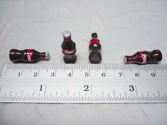 Barbie Miniature Food, Re ment Coka Cola Bottles x 4