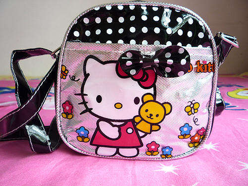 Hello Kitty Black Messenger Bag