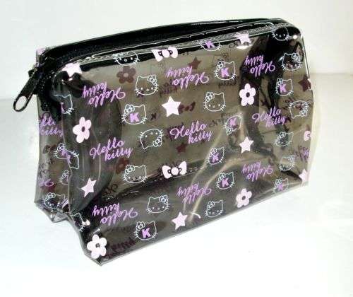 Hello Kitty Pouch, Make up Bag, Cosmetic Bag, Black