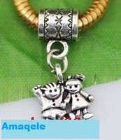 Boy and Girl Dangling  Bead fits most European Charm Bracelets