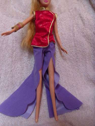 Barbie Runway Clothes, Handmade, Oriental Inspired Set with slip slops and bracelet