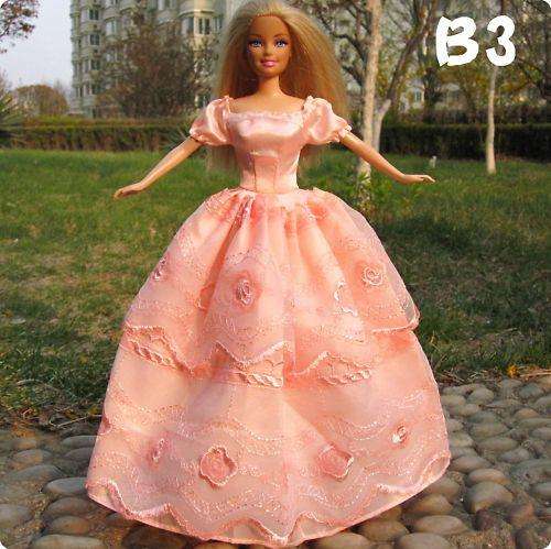 Barbie Fashion House -  Clothes, Handmade, Lovely Apricot - Princess - Gown