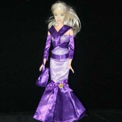 Barbie Fashion House -  Clothes, Handmade, Red Carpet Dress in Purple