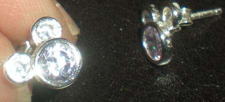 DISNEY Earrings with 2.9 ctw Cubic Zirconia in 925 Sterling Silver