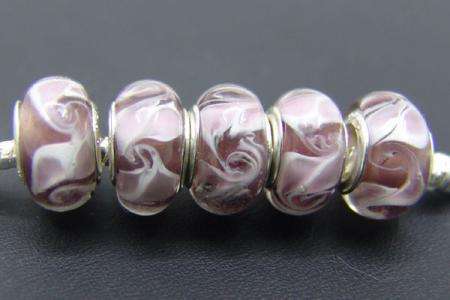 Bead, Murano style Beads - Pink