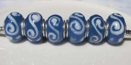 Bead, Murano style Beads - Blue