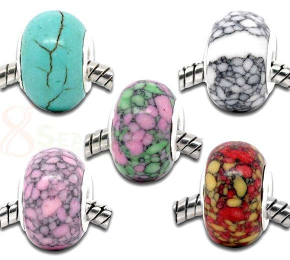 Bead, Murano style Beads - Mixed Turquoise Beads