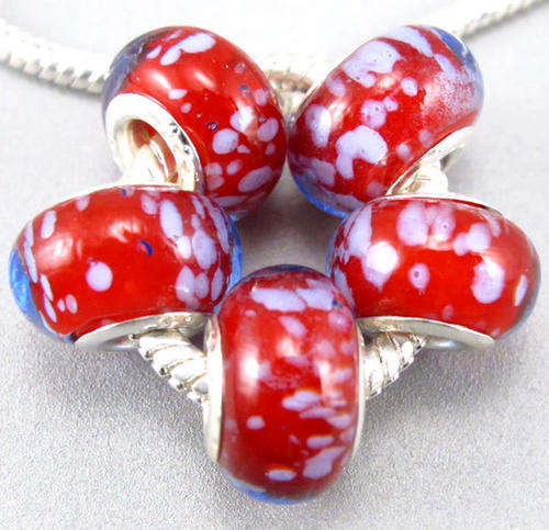 Bead, Murano Style Bead, Red