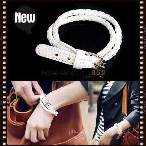 Weaved Belt Bracelet - White