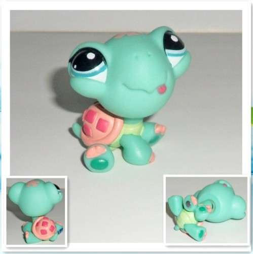 Littlest Pet Shop turtle with flower on head