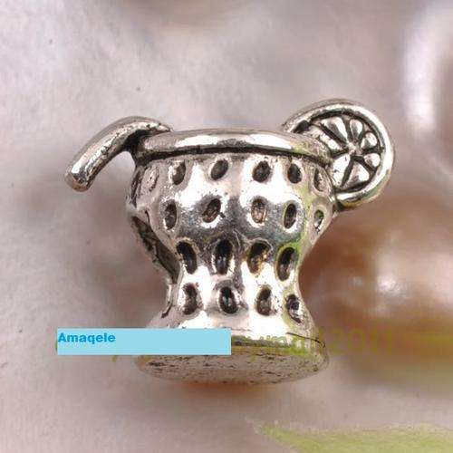 Cocktail Bead, Tibetan silver - fits European Charm Bracelet