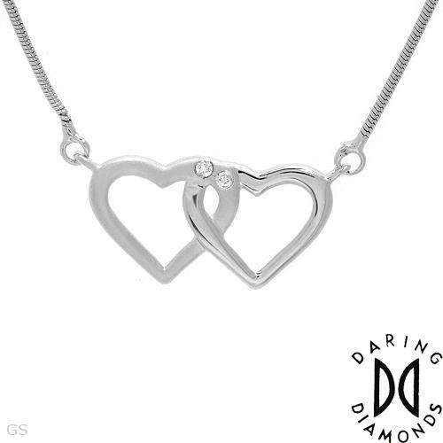 New Years Special: DARING DIAMONDS Necklace With Genuine Diamonds in 925 Silver