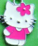 Hello Kitty Necklace - Pink Hello Kitty with flower in hair