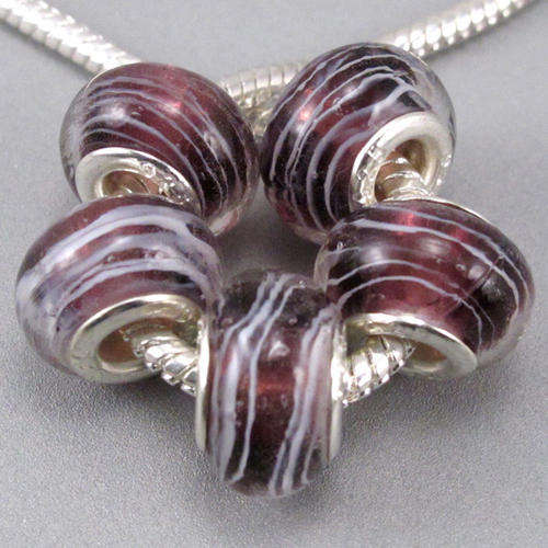 Bead Purple - Murano Style  Beads