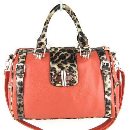 Stunning - Faux Leather Handbag, Brown / Orange