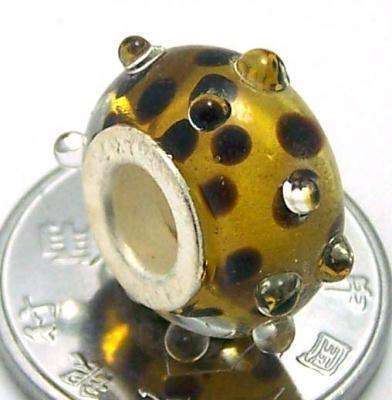 special - Bead, Brown with Dots - Murano Style  Beads