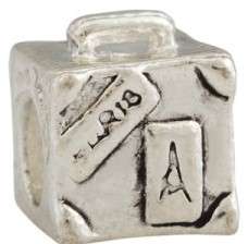 Tibetan Silver Bead fits most European Charm Bracelets - Suitcase