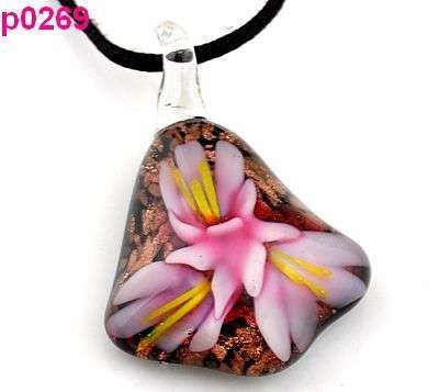 Pendant - Dichroic Glass - Brown and Red