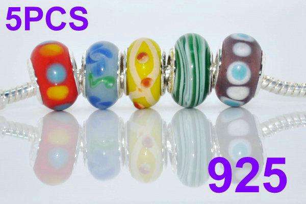 Bead,  Murano style Beads - Set of 5 Different Beads