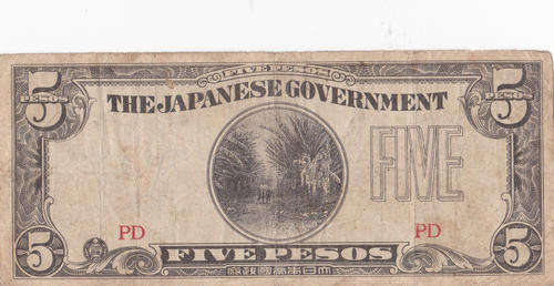 Super Rare !!!World War 2 Japanese invasion notes Philippines/Thailand 1942  - 5 Pesos. Bid Per Note