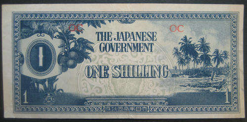 Super Rare!UNC? World War 2 Japanese Invasion money- 1 shilling - Australia,Papua New Guinea,Gilbert