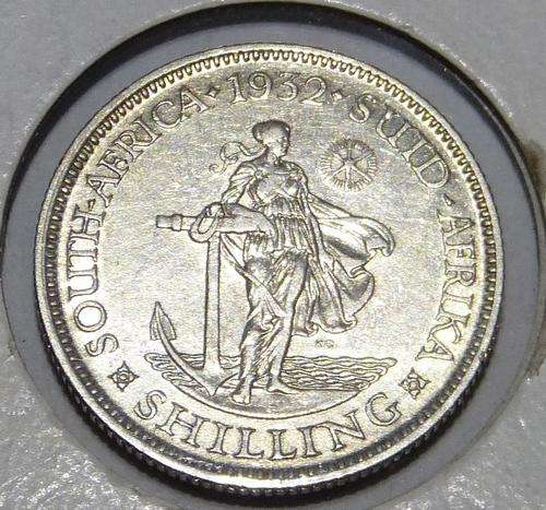 1932  SOUTH AFRICA SILVER 1 SHILLING KING GEORGE V