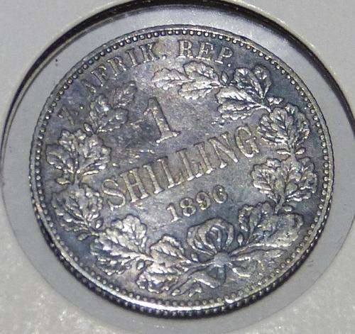 1896 SOUTH AFRICA SILVER 1 SHILLING PAUL KRUGER