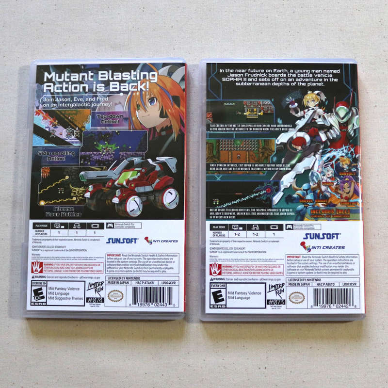 2X GAME BUNDLE! Nintendo Switch - Blaster Master Zero 1 & 2 - Limited Run Games #73 & #74