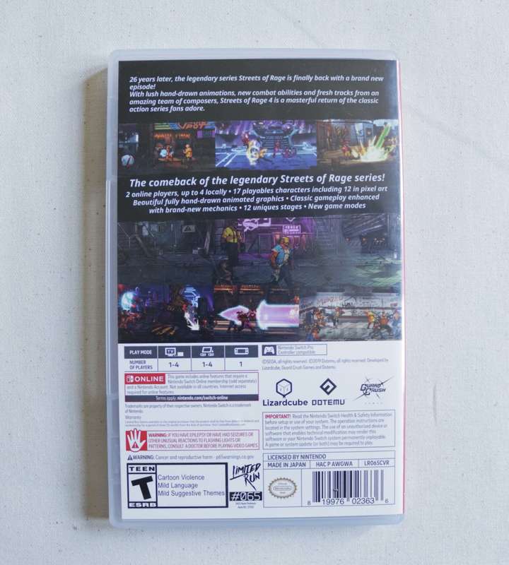 Nintendo Switch - Streets of Rage 4 - LIMITED RUN GAMES #65