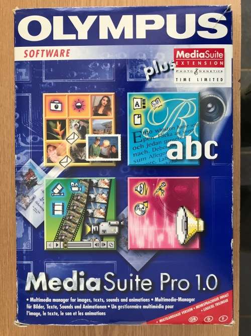 Olympus Media Suite Pro 1.0 Big Box Windows 95 98 complete Vintage Software