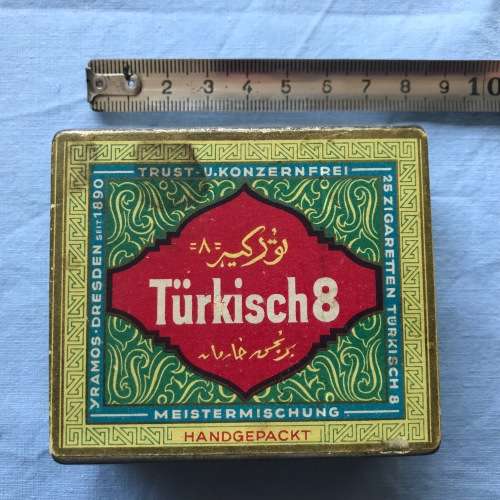 Tuerkisch 8, Türkisch 8, 25 zigaretten, 25 Cigarettes, Metal Box, vintage, collectors item, Germany