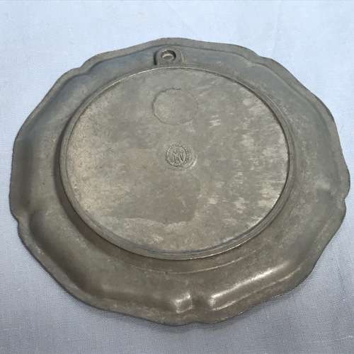 Small plate pewter , Mäuseturm Bingen, Germany, collection item