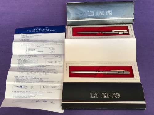 2 X Yashica ball pen LED Time Pen - VINTAGE COLLECTORS ITEM