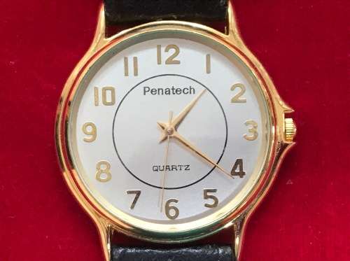 PENATECH QUARTZ, VINTAGE , JAPAN, 18 K GOLD PLATED TEXT ENGRAVED, COLLECTORS ITEM, CA. FROM 70s/80s