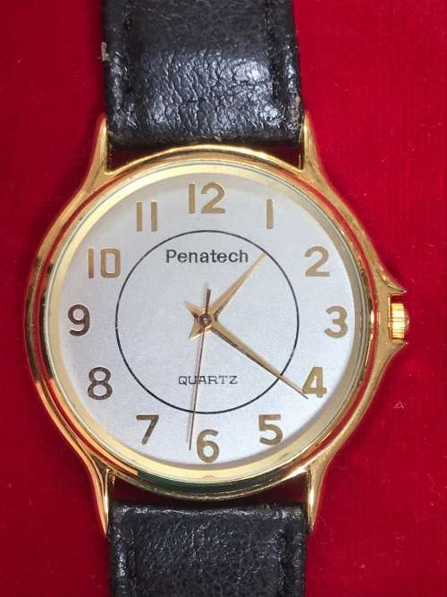 PENATECH QUARTZ, VINTAGE , JAPAN, 18 K GOLD PLATED TEXT ENGRAVED, COLLECTORS ITEM, CA. FROM 70s/80s