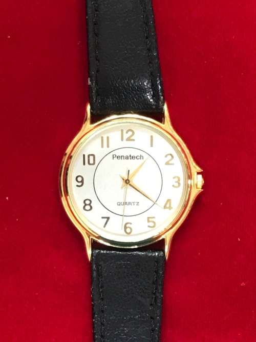 PENATECH QUARTZ, VINTAGE , JAPAN, 18 K GOLD PLATED TEXT ENGRAVED, COLLECTORS ITEM, CA. FROM 70s/80s
