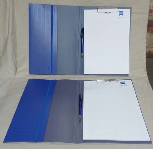 ZEISS LOT OFFICE BLUE :  2 X ZEISS WRITING FOLDER INCL. ZEISS BALL-PEN