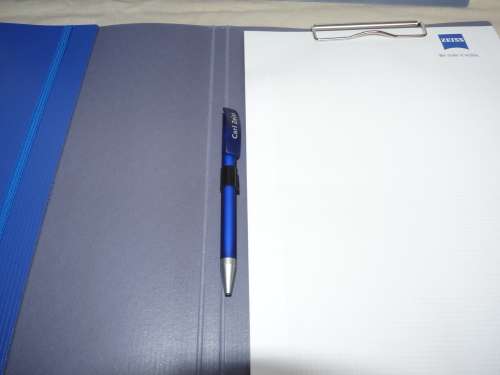 ZEISS LOT OFFICE BLUE :  2 X ZEISS WRITING FOLDER INCL. ZEISS BALL-PEN
