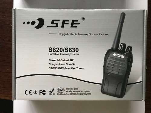 1 X Two Way Radio  - SFE S820 handheld walkie talkie, high quality professional long range